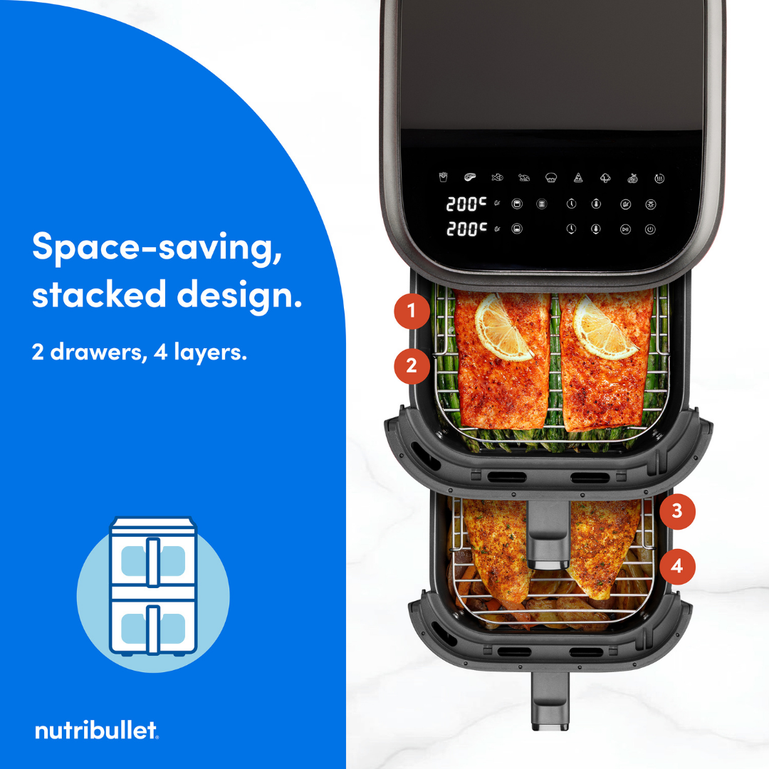 NutriBullet CrispLite 9L Stacked Air Fryer